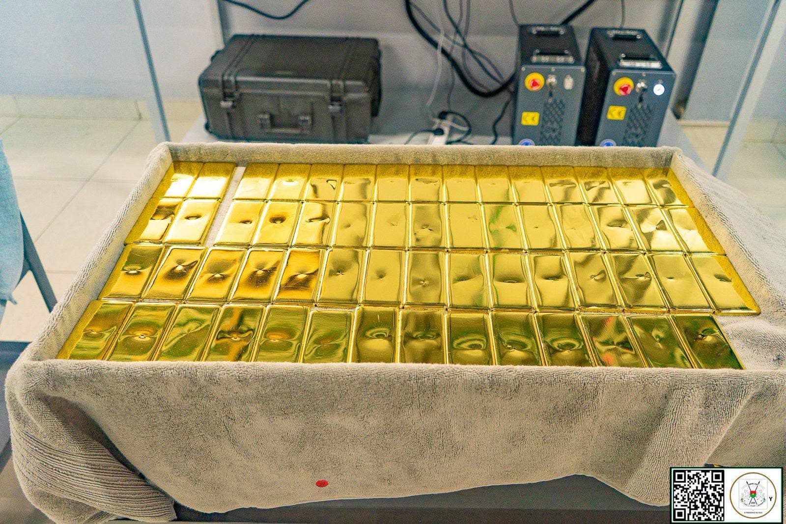 Plateau de lingots d'or certifiés RAFFINOR-BF